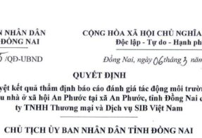 Công bố thông tin môi trường – Giấy phép môi trường số 835/QĐ-UBND ngày 06/03/2026 cho Dự án Khu nhà ở xã hội An Phước tại xã An Phước, tỉnh Đồng Nai